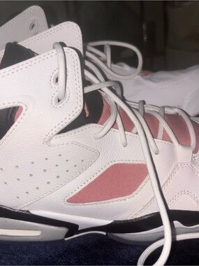 Jordan Men's White and Pink High Top Sneakers